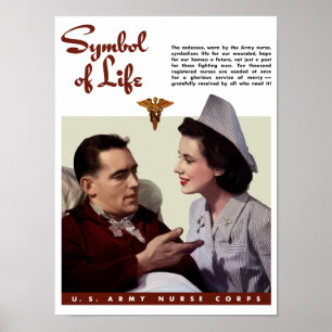 Poster Exército Enfermeiro Corpo — Segunda Guerra Mundial