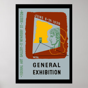 Poster Exibição americana Boston do design