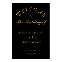 Exibição de Casamento Preto Personalizado