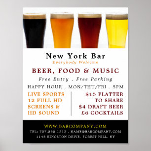 Poster Exibição De Cerveja E Ale, Publicidade De Pub/Brew
