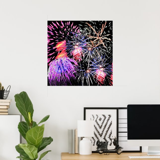 Poster Exibição de Fogos de Artifício (Escritório em casa)