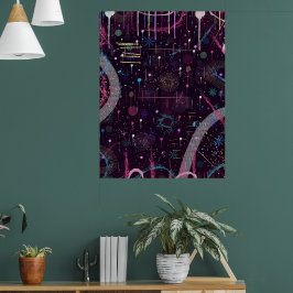 Poster Exibição de Fogos de Artifício: Arte Abstrata