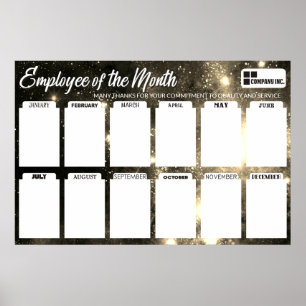 Poster exibição de funcionário do mês para fotos 4x6