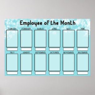 Poster exibição de funcionário do mês para fotos 4x6
