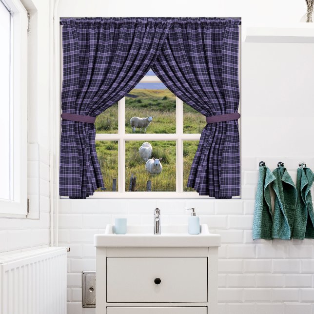 Pôster Exibição de Janela com Cenário de Ovinos e Pacífic (Criador carregado)