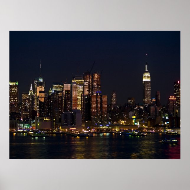 Poster Exibição de Linha do Skyline NY (Frente)