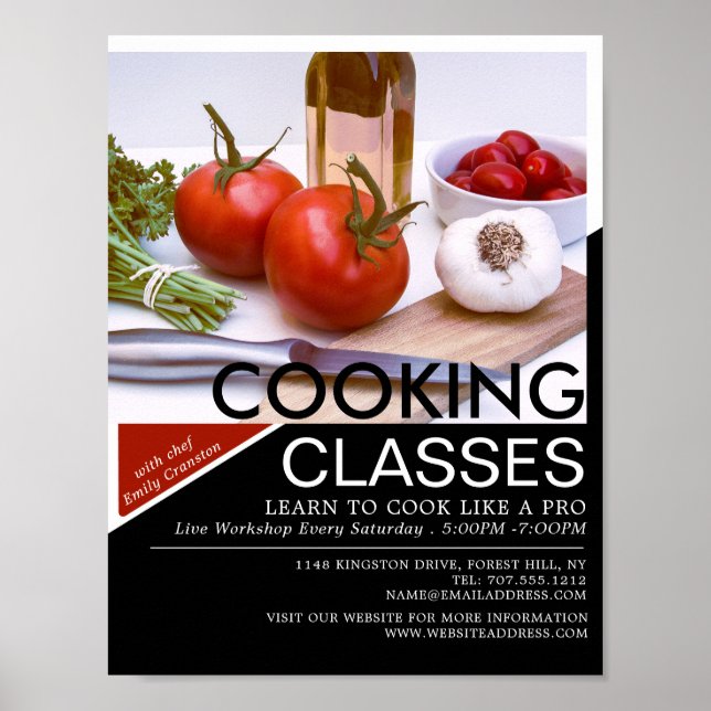 Poster Exibição de salada, Classes de Cozinhar Publicidad (Frente)