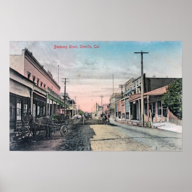 Pôster Exibição de Seção de Negócios com Carruagems de Ca (Frente)