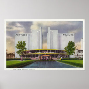 Pôster Exibição dos motores de Chrysler, a feira 1934 d