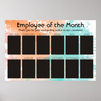 exibição mensal de funcionários para fotos 4x6