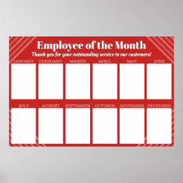 Poster exibição mensal de funcionários para fotos 4x6