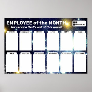 Poster exibição mensal de funcionários para fotos 4x6