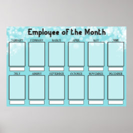 Poster exibição mensal de funcionários para fotos 4x6