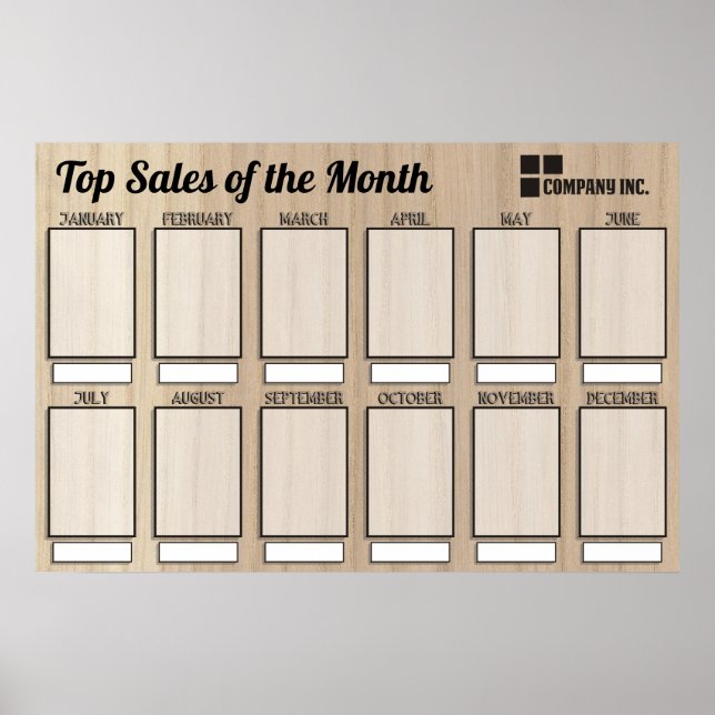 Poster exibição mensal de funcionários para fotos 4x6 (Frente)