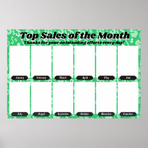 Poster exibição mensal de funcionários para fotos 4x6