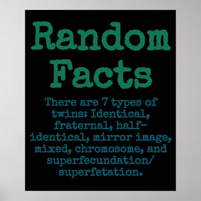 Poster Existem 7 Tipos De Gêmeos - Fato De Trívia (Frente)