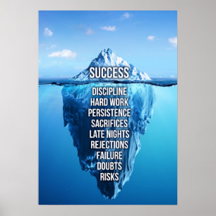 Poster Êxito na escultura do iceberg Motivacional