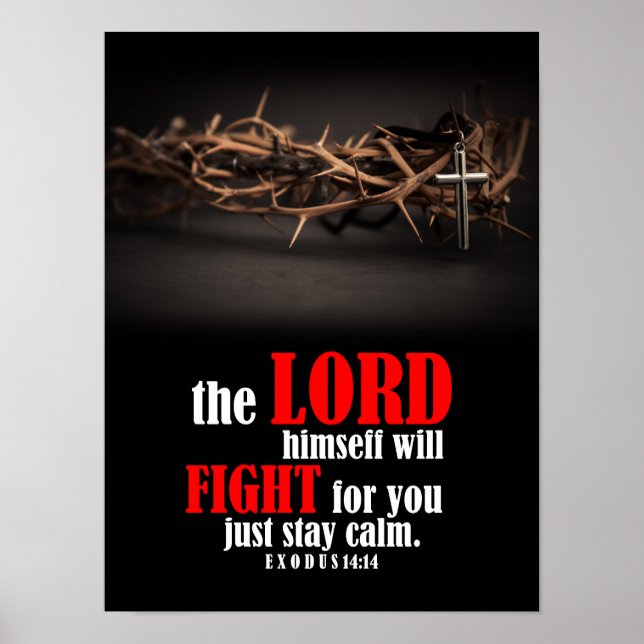 Poster Exodes 14:14 The Lord Himself Will Fight (Frente)