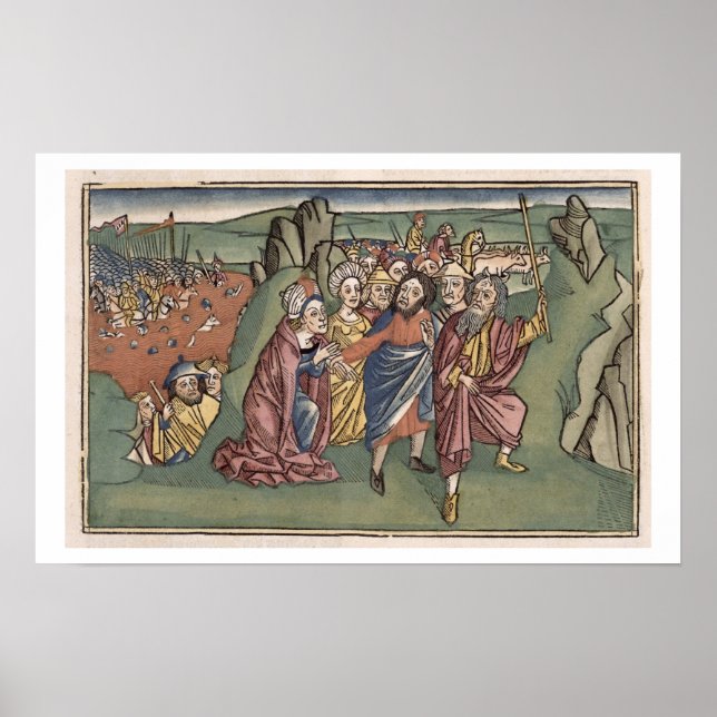 Pôster Êxodo 14 Moisés e Israelitas atravessando o Re (Frente)