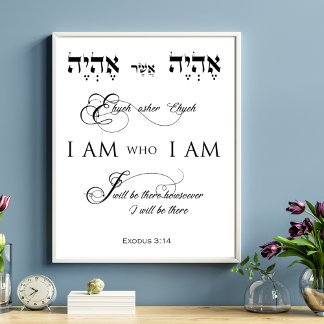 Poster Exodus 3 verse 14 I AM who I AM