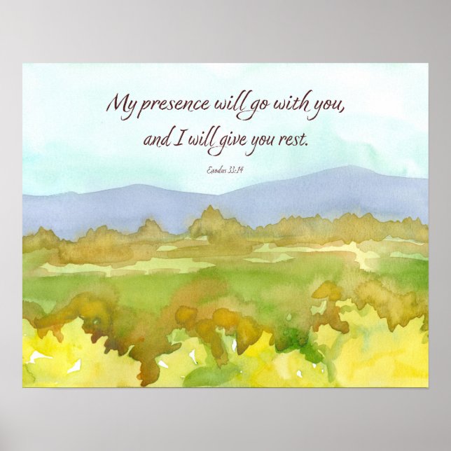 Poster Exodus Bible Scripture Give You Rest Landscape (Frente)