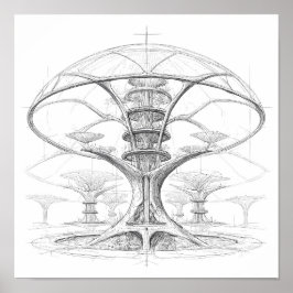 Poster Exotic Sci-Fi Art: Alien Bio-Dome Hydroponic