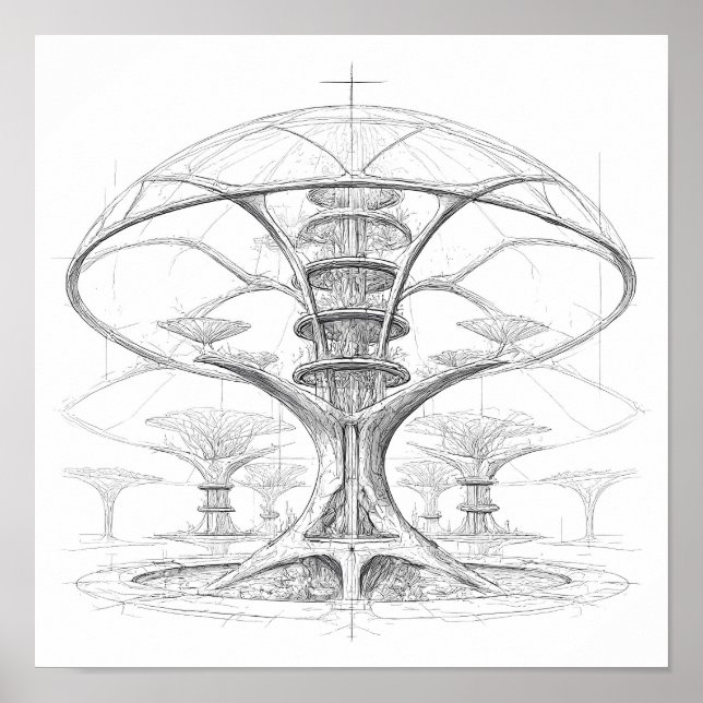 Poster Exotic Sci-Fi Art: Alien Bio-Dome Hydroponic (Frente)