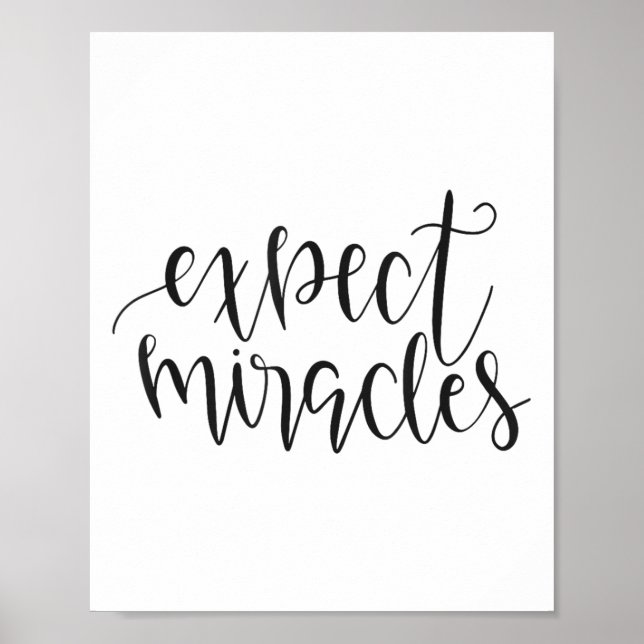 Poster Expect Miracles Insrational Motivational Quote  (Frente)