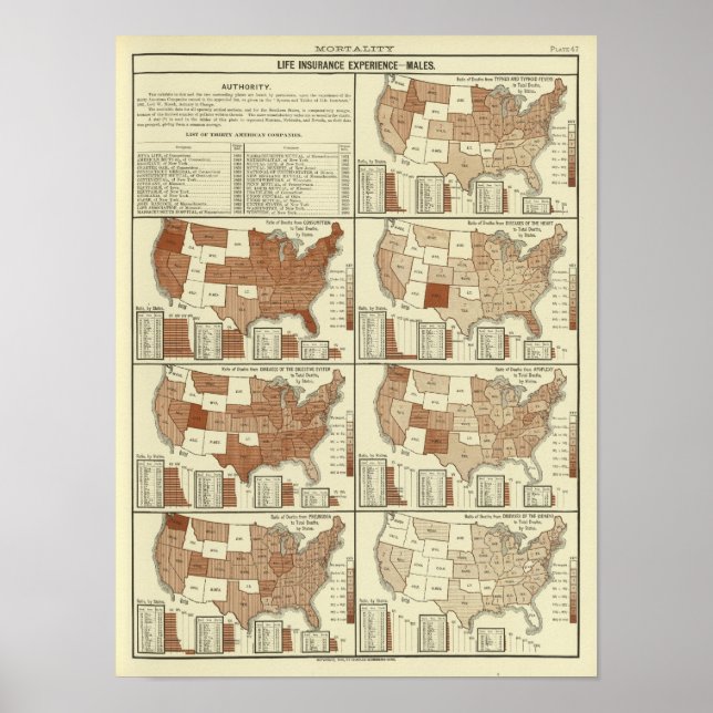 Pôster expectativa de vida para os homens (Frente)