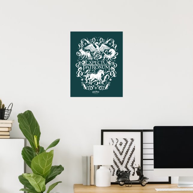 Poster Expecto Patronum Filigree Graphic (Escritório em casa)