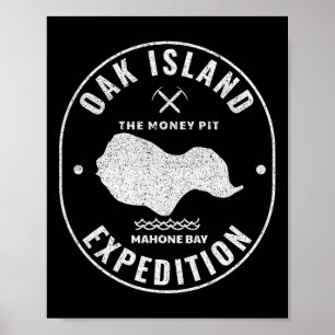 Poster Expedição de Oak Island Treasure Hunt Retro Mistér