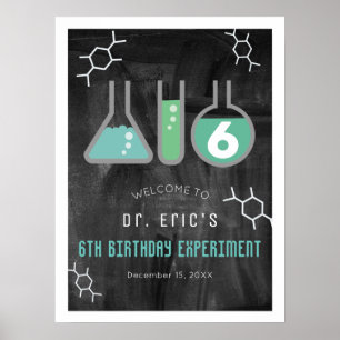 Poster Experiência científica Chalkboard Gr Birthday Bem-