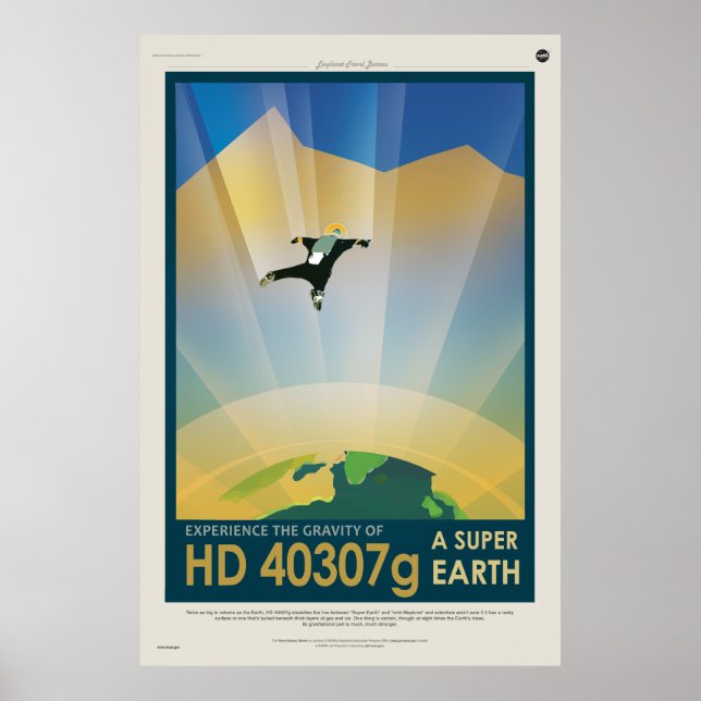 Poster Experimente a gravidade de um Super Earth HD 40307 (Frente)