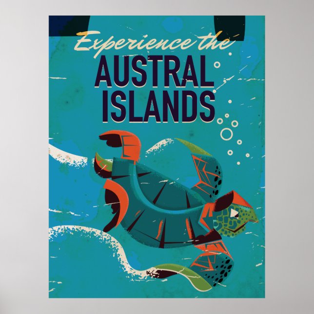 Poster Experimente as ilhas Austrais viagem vintage (Frente)