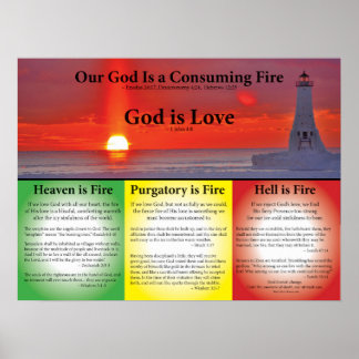 Poster Explicando o Purgatório, o Céu e o Inferno