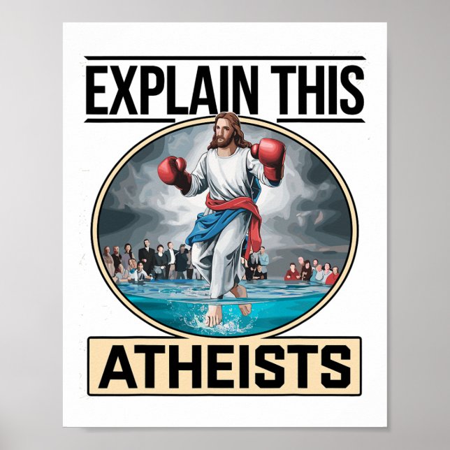 Poster Explique Esses Punhos de Boxe de Jesus Ateus Cômic (Frente)