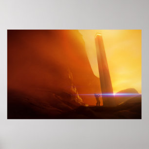 Poster explorador da arte de ficção científica monolith