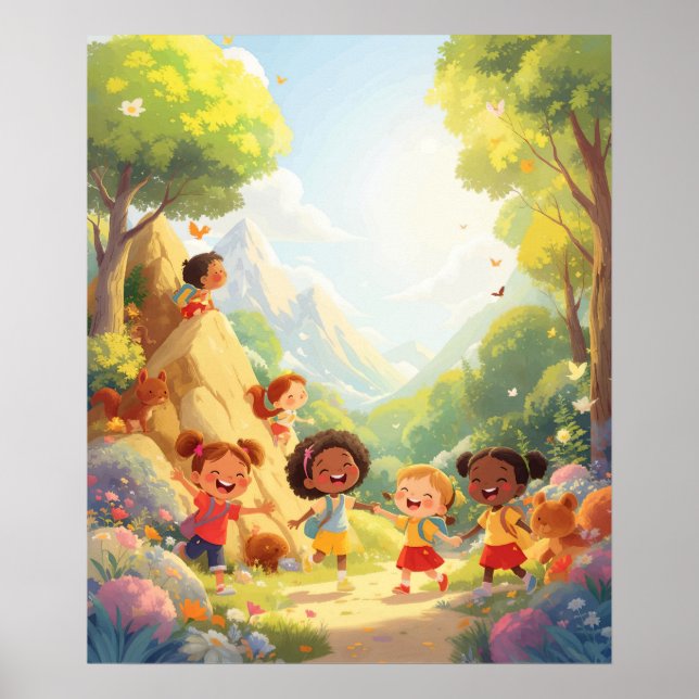 Poster Exploradores Joyful - Nature Adventure Wall Art (Frente)