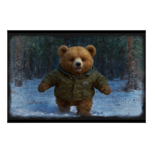 Pôster Explorando Arte do Urso de Teddy para Crianças