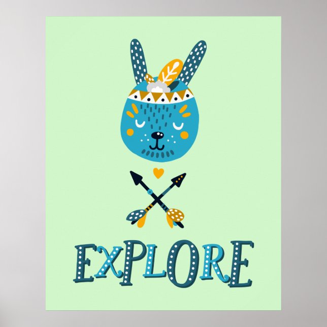 Poster Explorar o rosto de Boho Bunny (Frente)
