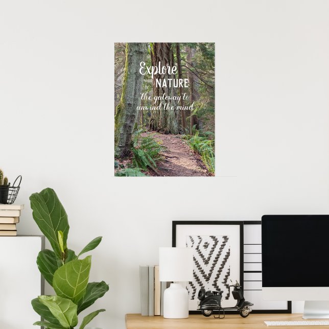 Poster Explorar Trilha Florestal Da Natureza Fotográfica (Escritório em casa)