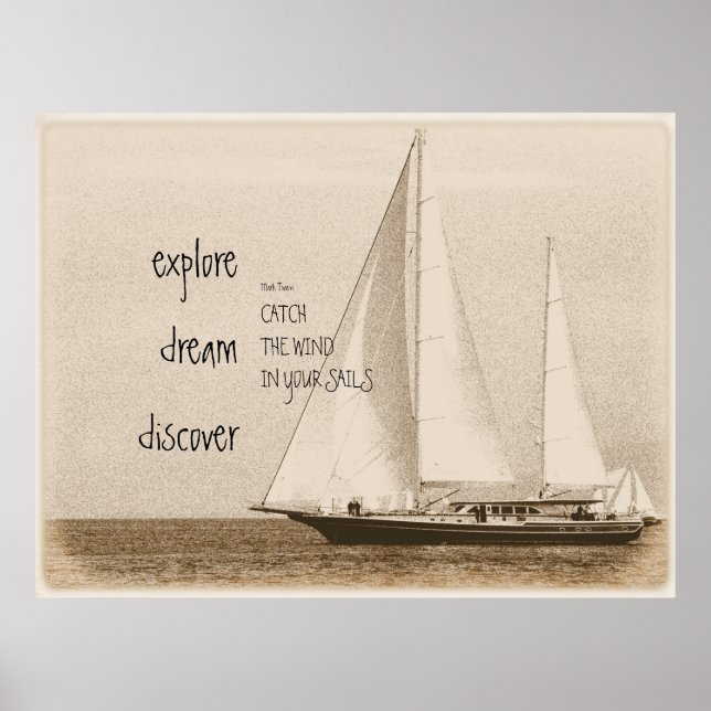 Poster Explore a foto do Dream Inspiron Cote Sailboat (Frente)