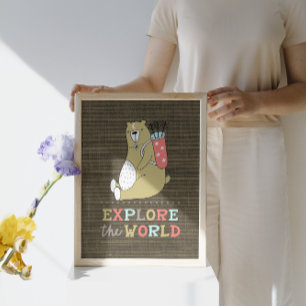 Poster Explore as crianças do World Boho Bear