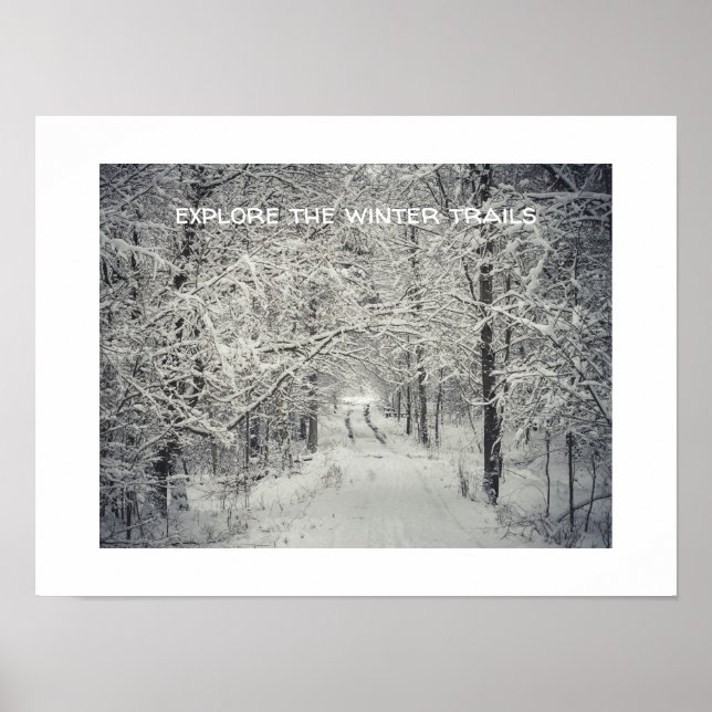 Poster Explore as trilhas da floresta de inverno (Frente)
