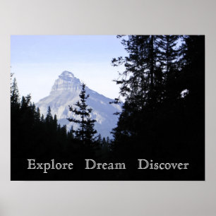 Pôster Explore ideal descobrem a montanha cénico