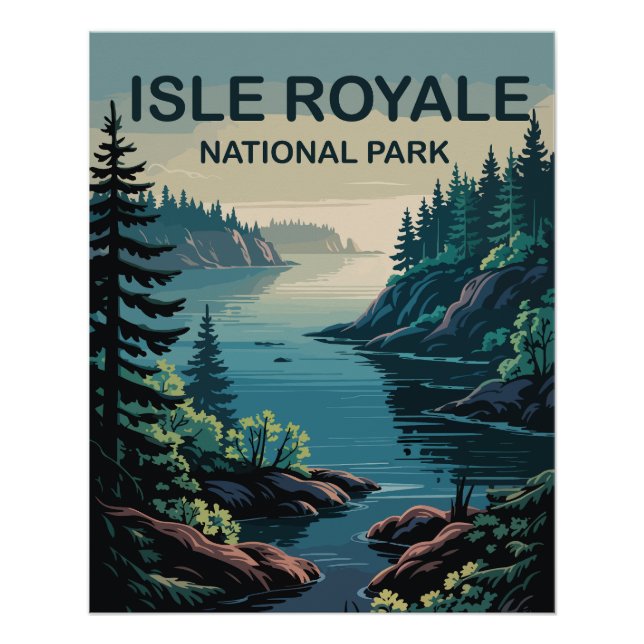 Pôster Explore o paraíso remoto de Isle Royale Michigan (Frente)