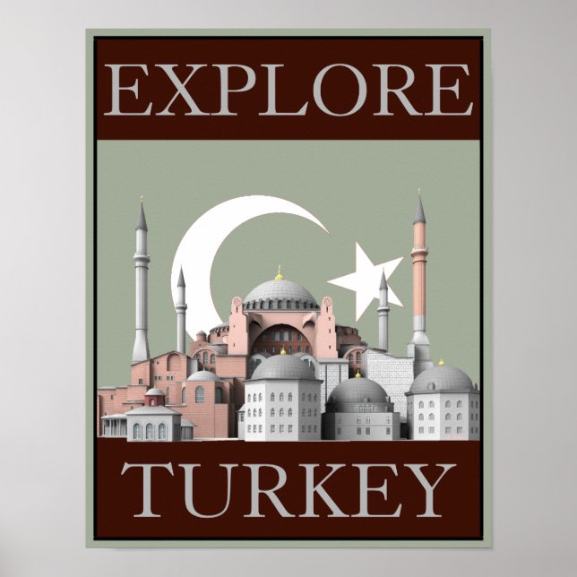 Poster Explore o Viagem da Turquia (12,5"x16") (Frente)