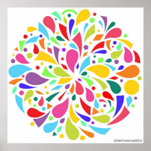 Poster Explosão colorida da forma