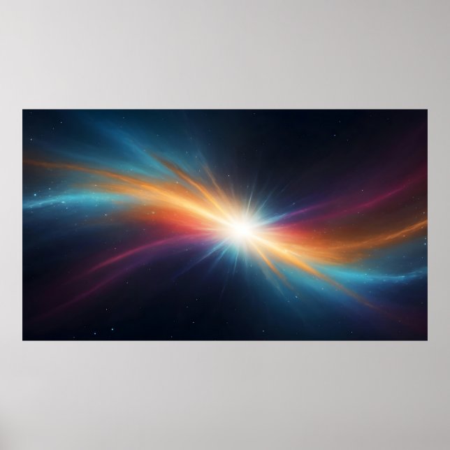 Poster Explosão Cósmica Vibrante Supernova Espaço Abstrat (Frente)