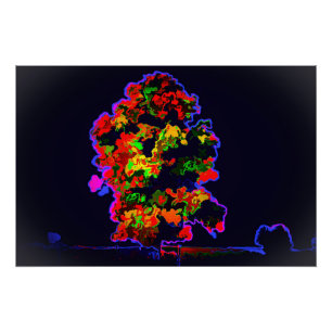 Pôster Explosão de árvore neon